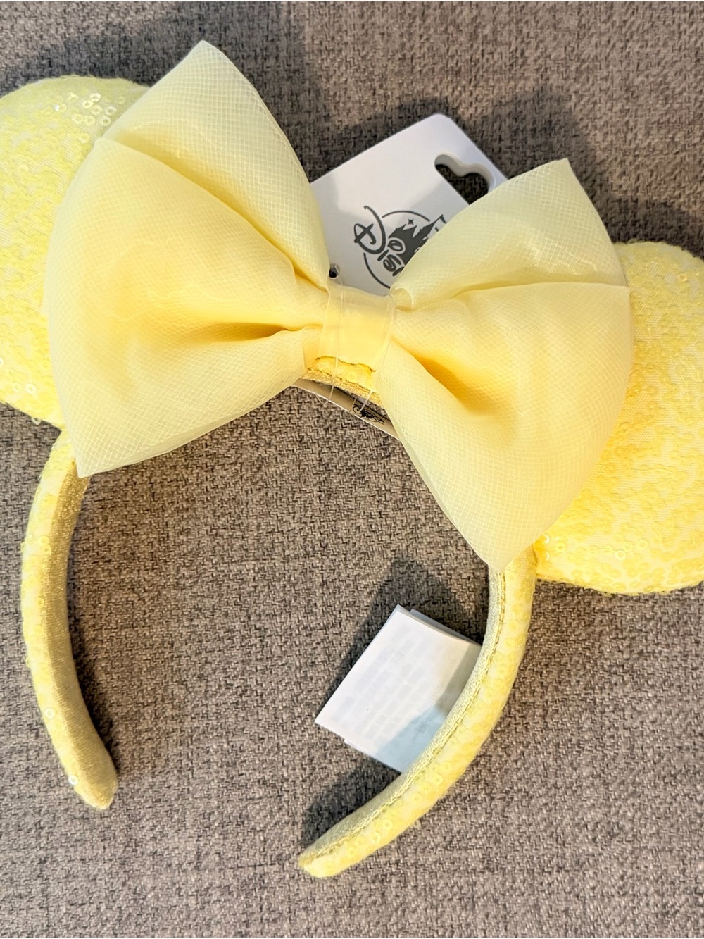 NWT Yellow Sunshine Sequins Minnie Ears